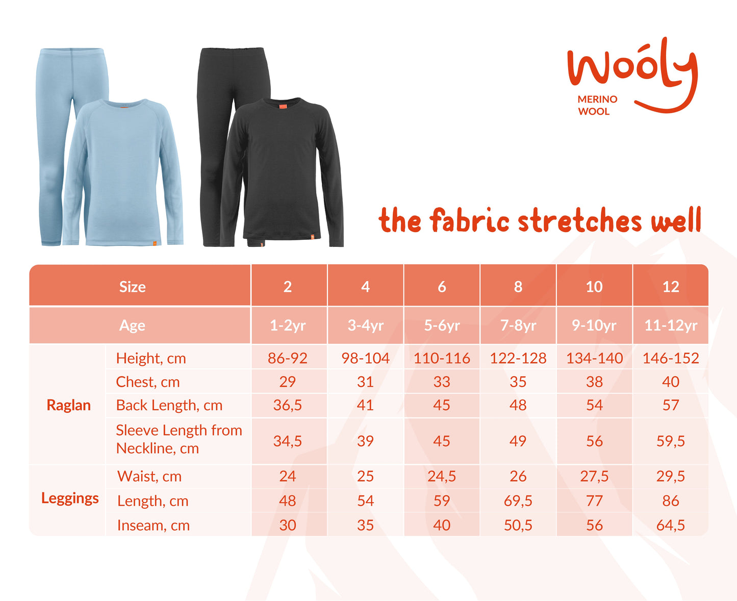 Wooly Kid's Thermal Underwear Set Soft Merino Wool Black Ages 2-10yo