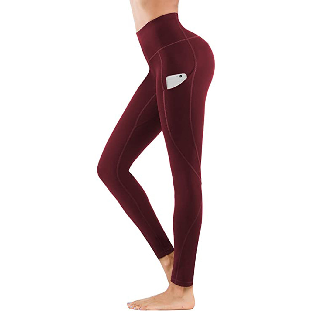 High Waist Yoga Pants With Pockets Seamless Tummy Control Leggings Workout
