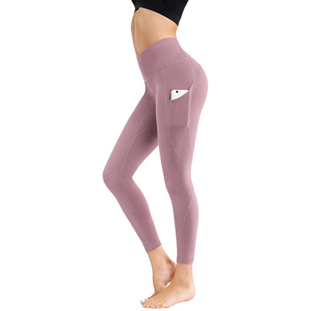High Waist Yoga Pants With Pockets Seamless Tummy Control Leggings Workout