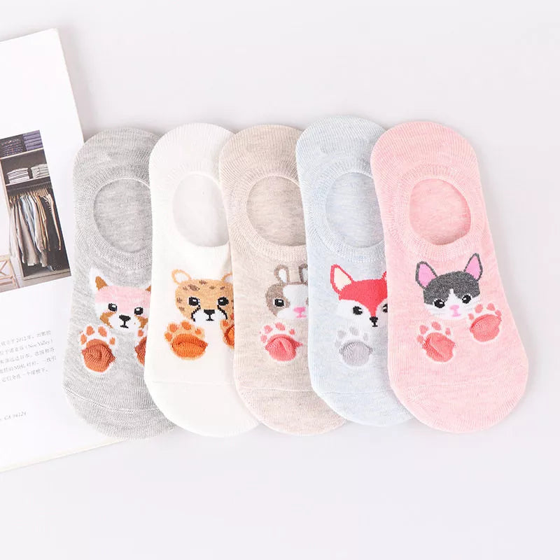 27 Style 10 Piece=5 Pairs/Lot  Animal Women Socks Set Funny Spring Cat Dog Rabbi
