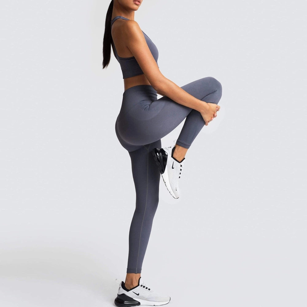 American Sizes 2 Piece Sports Set Gym Wear Leggings Bra Pants Women Workout