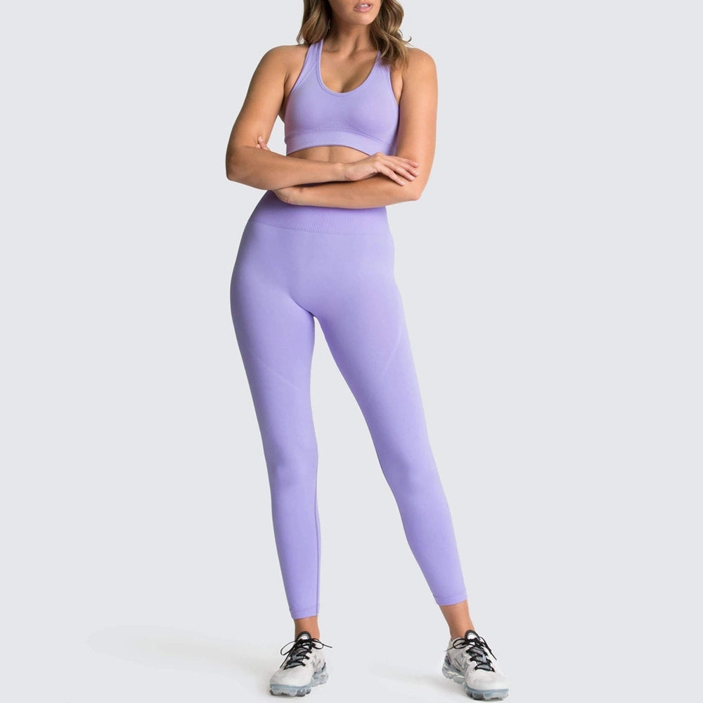 American Sizes 2 Piece Sports Set Gym Wear Leggings Bra Pants Women Workout