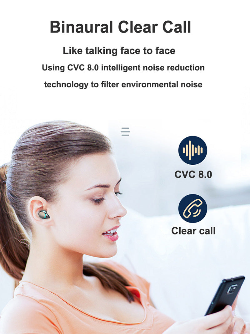 Gaming Headphone Noise Cancelling BT 5.0 Waterproof LED TWS F9