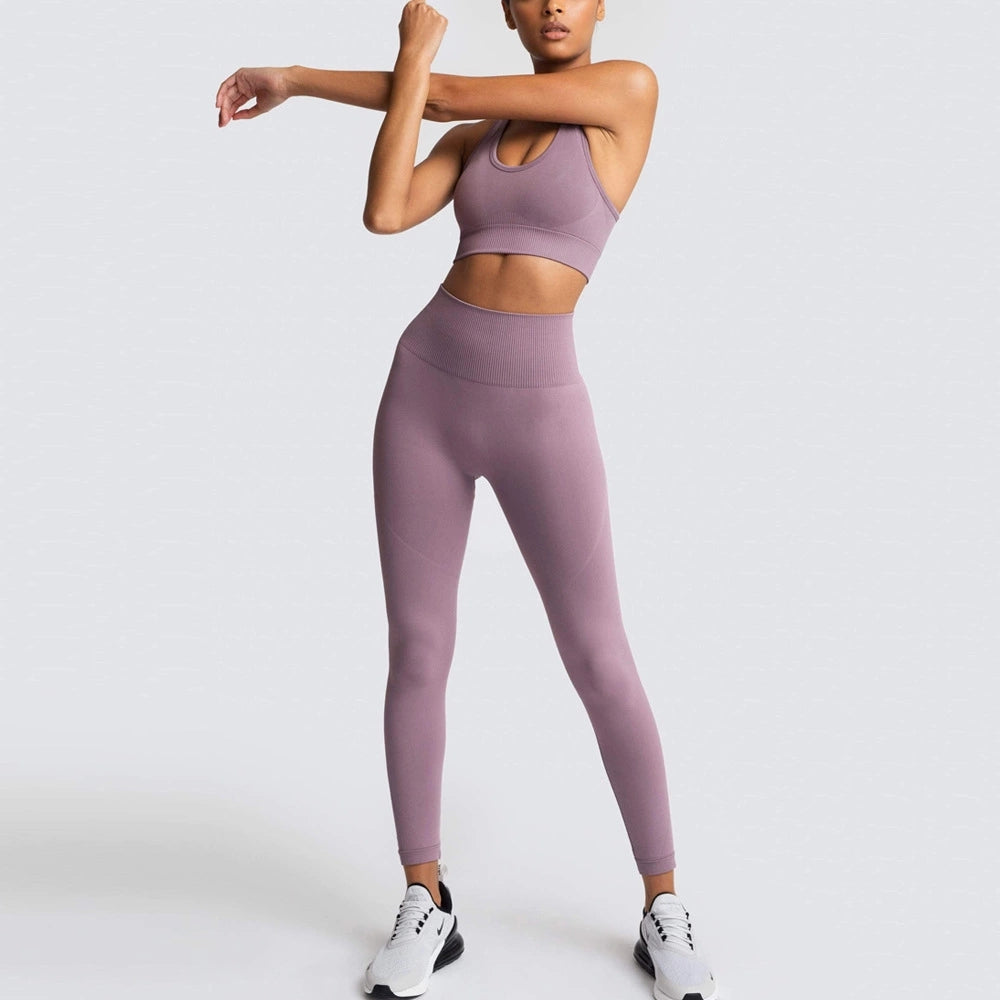 American Sizes 2 Piece Sports Set Gym Wear Leggings Bra Pants Women Workout