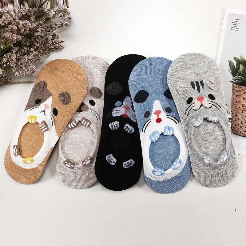 27 Style 10 Piece=5 Pairs/Lot  Animal Women Socks Set Funny Spring Cat Dog Rabbi