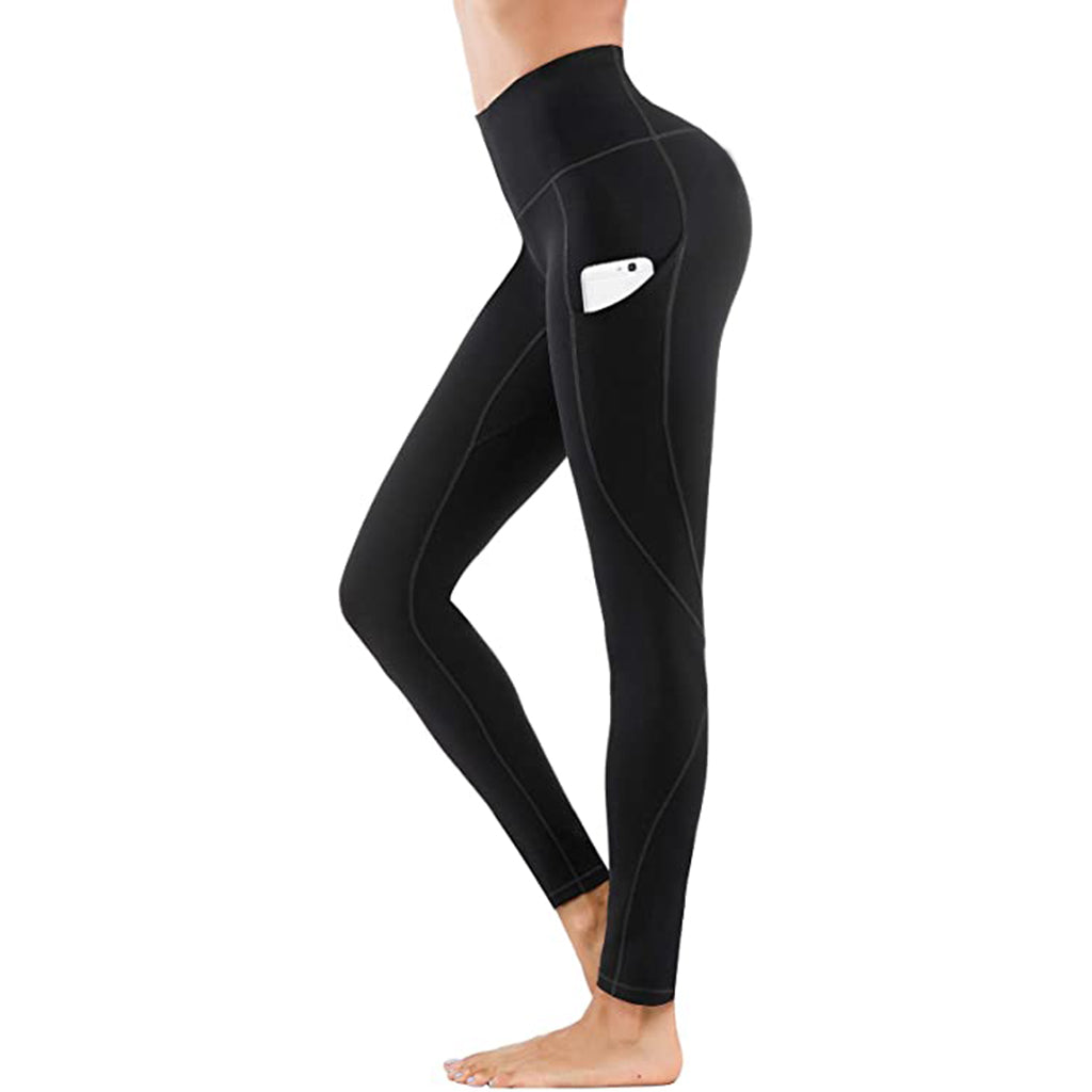 High Waist Yoga Pants With Pockets Seamless Tummy Control Leggings Workout