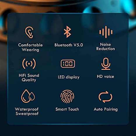 Gaming Headphone Noise Cancelling BT 5.0 Waterproof LED TWS F9
