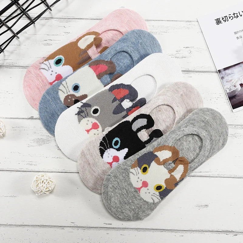 27 Style 10 Piece=5 Pairs/Lot  Animal Women Socks Set Funny Spring Cat Dog Rabbi