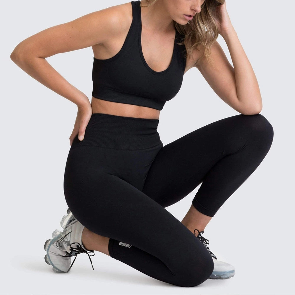 American Sizes 2 Piece Sports Set Gym Wear Leggings Bra Pants Women Workout