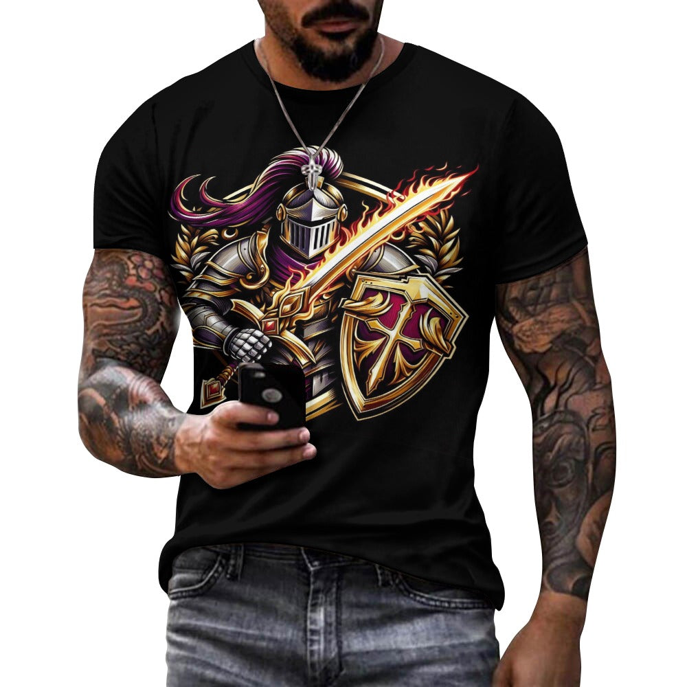 Men's Bold Templar Knight Cotton T-Shirts