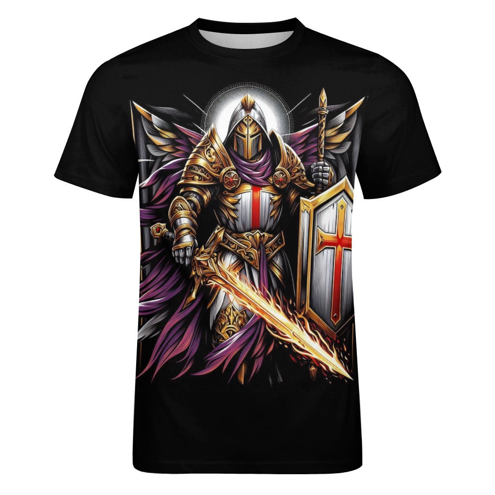 Men's Bold Templar Knight Cotton T-Shirts